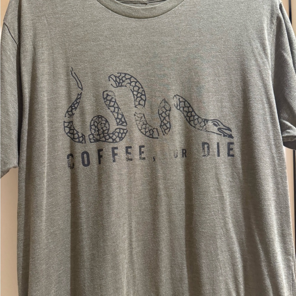 Gray Graphic Tee with Snake Design